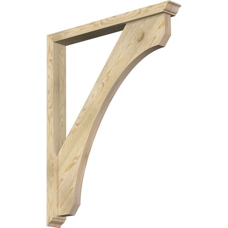 Ekena Millwork Legacy Traditional Rough Sawn Bracket w/ Offset Brace, Douglas Fir, 4"W x 34"D x 42"H BKT0402X34X42LEC01RDF